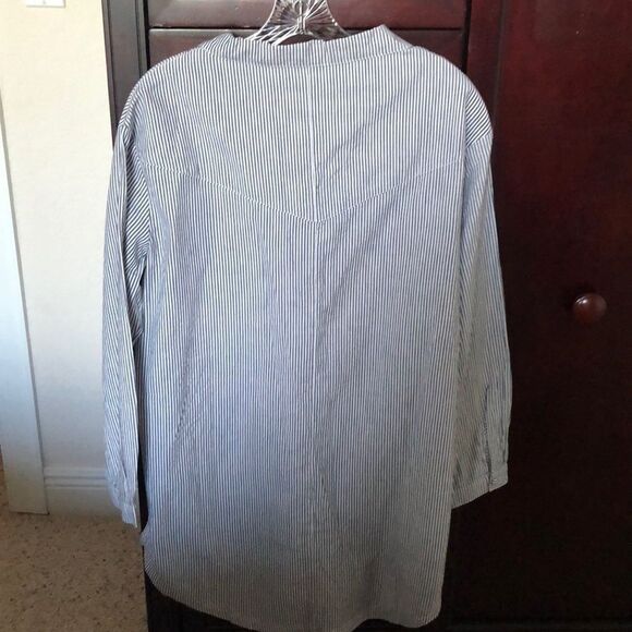 Roxy tunic blue white stripe beach dress swim coverup size Small / petite NWOT - Picture 8 of 13